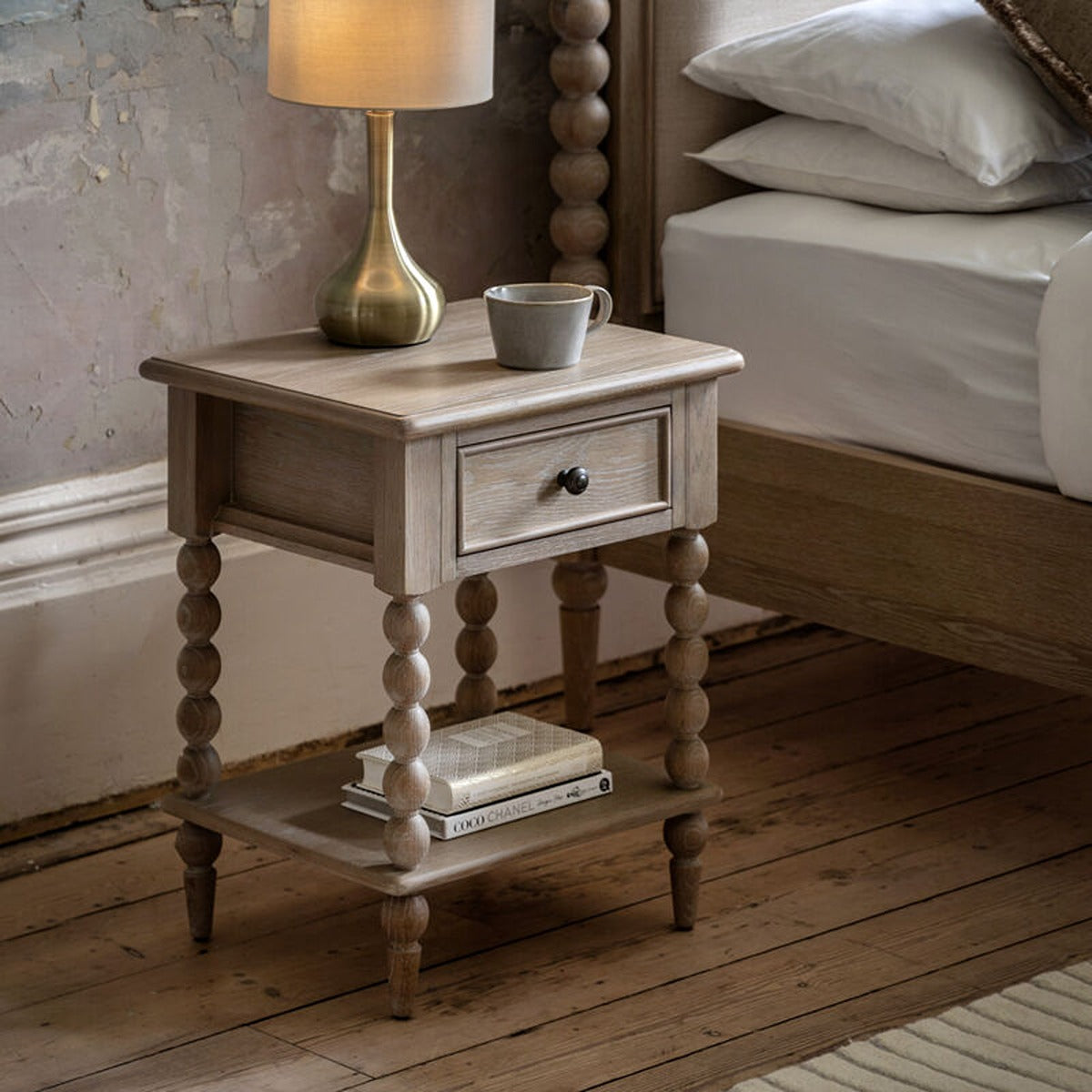 Abingdon 1 Drawer Bedside Table - Natural