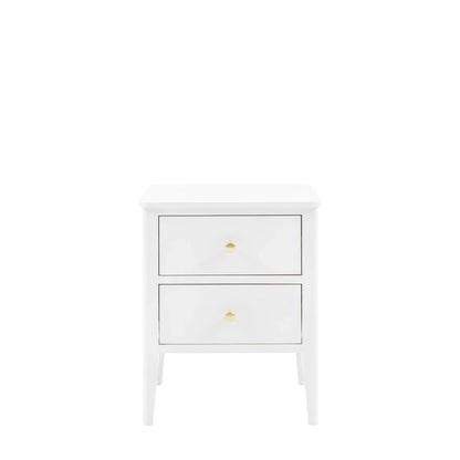 Acton 2 Drawer Bedside Table - White
