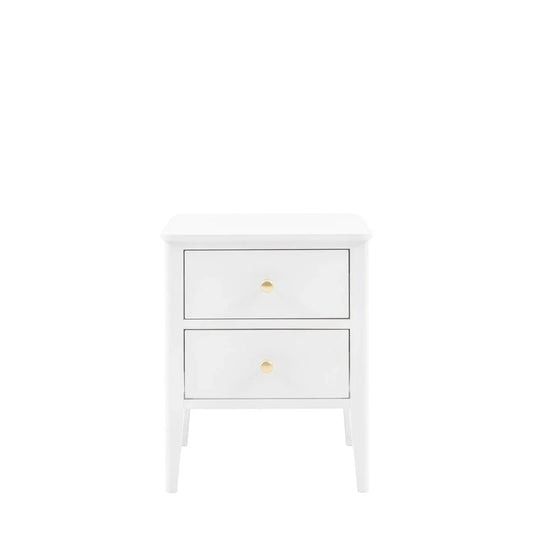 Acton 2 Drawer Bedside Table - White