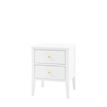 Acton 2 Drawer Bedside Table - White