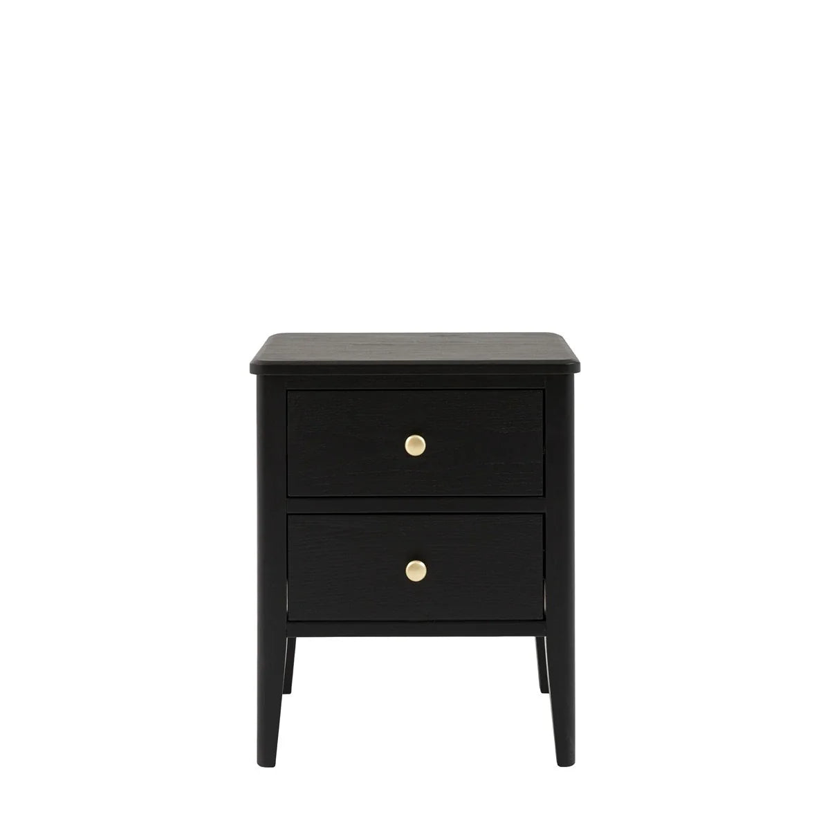 Acton 2 Drawer Bedside Table - Black