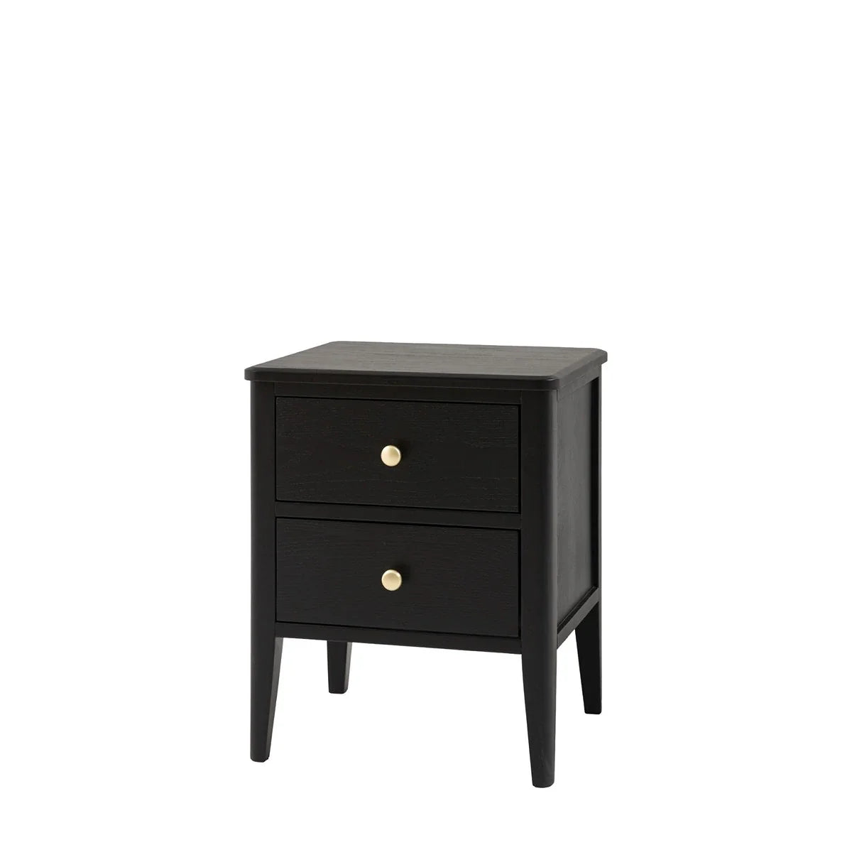 Acton 2 Drawer Bedside Table - Black