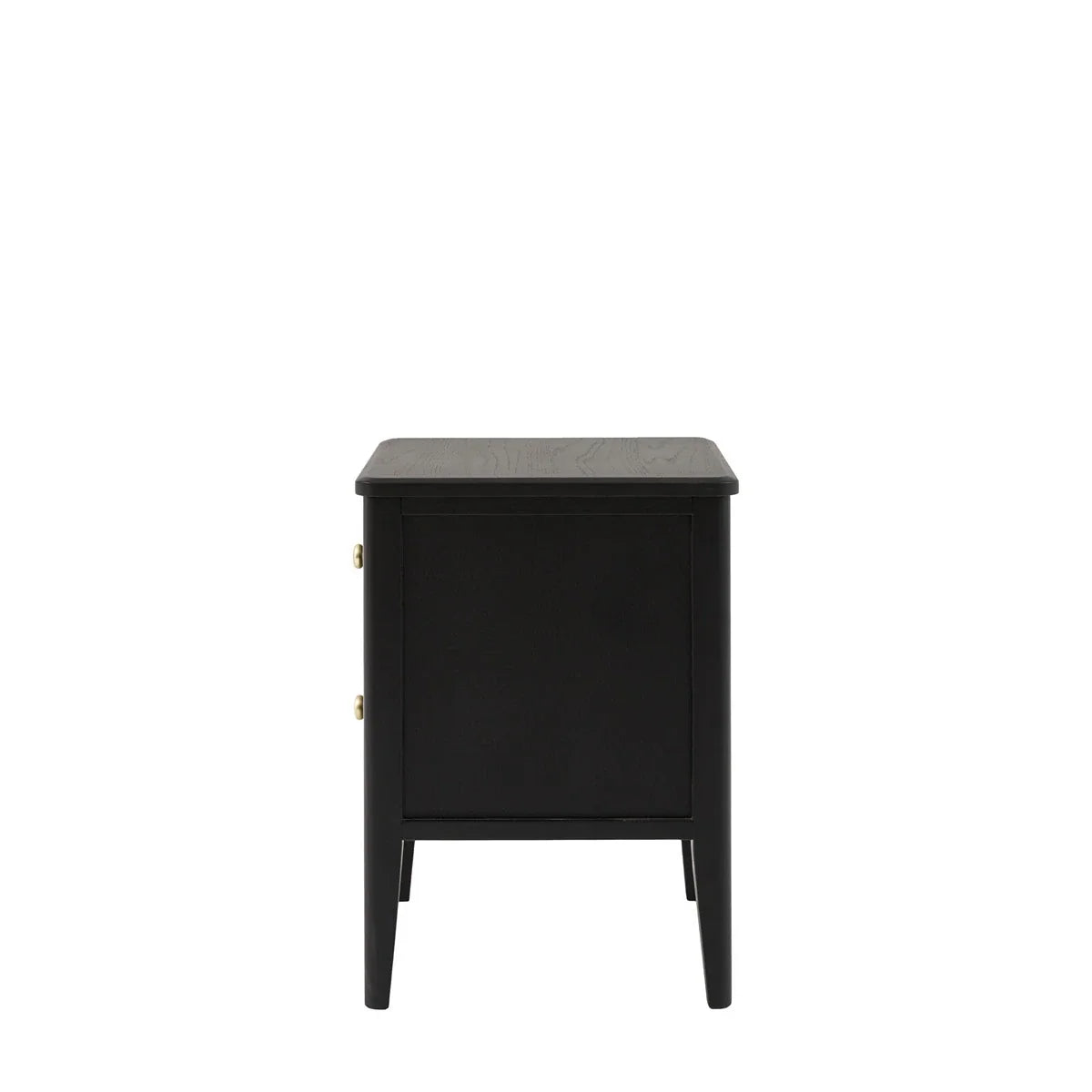 Acton 2 Drawer Bedside Table - Black