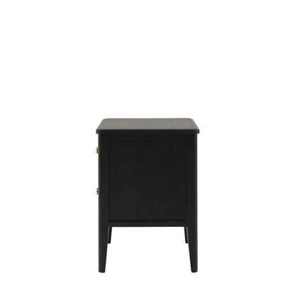 Acton 2 Drawer Bedside Table - Black