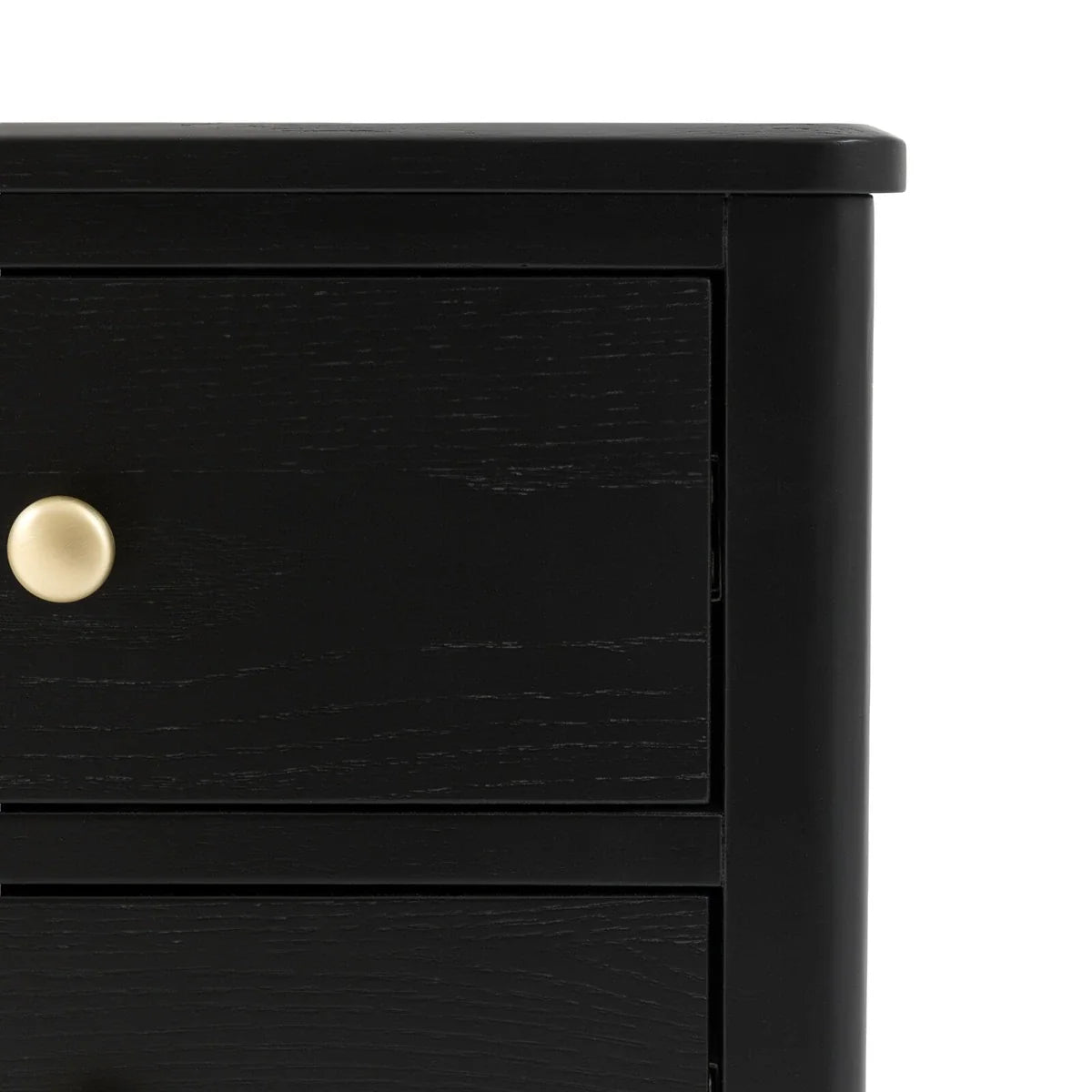 Acton 2 Drawer Bedside Table - Black