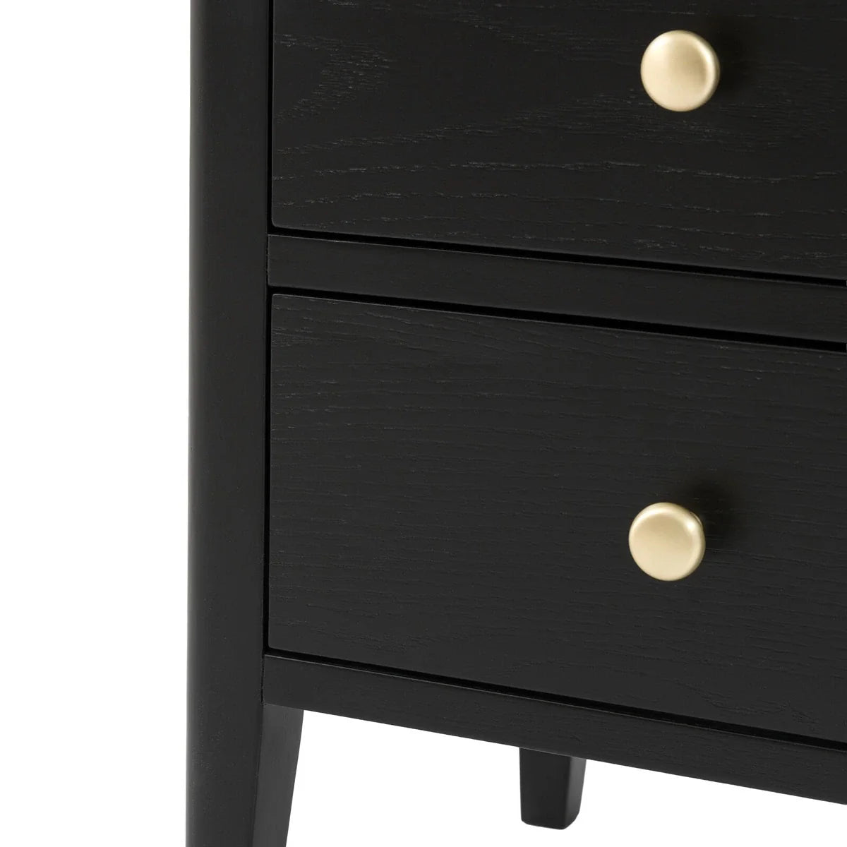 Acton 2 Drawer Bedside Table - Black