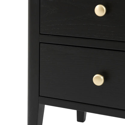 Acton 2 Drawer Bedside Table - Black