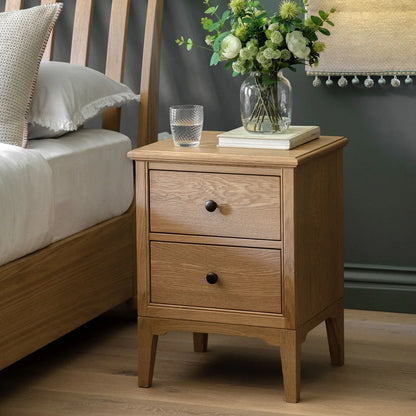 Malvern 2 Drawer Bedside Table - Natural
