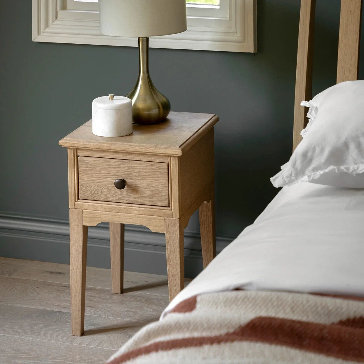 Malvern 1 Drawer Bedside Table - Natural
