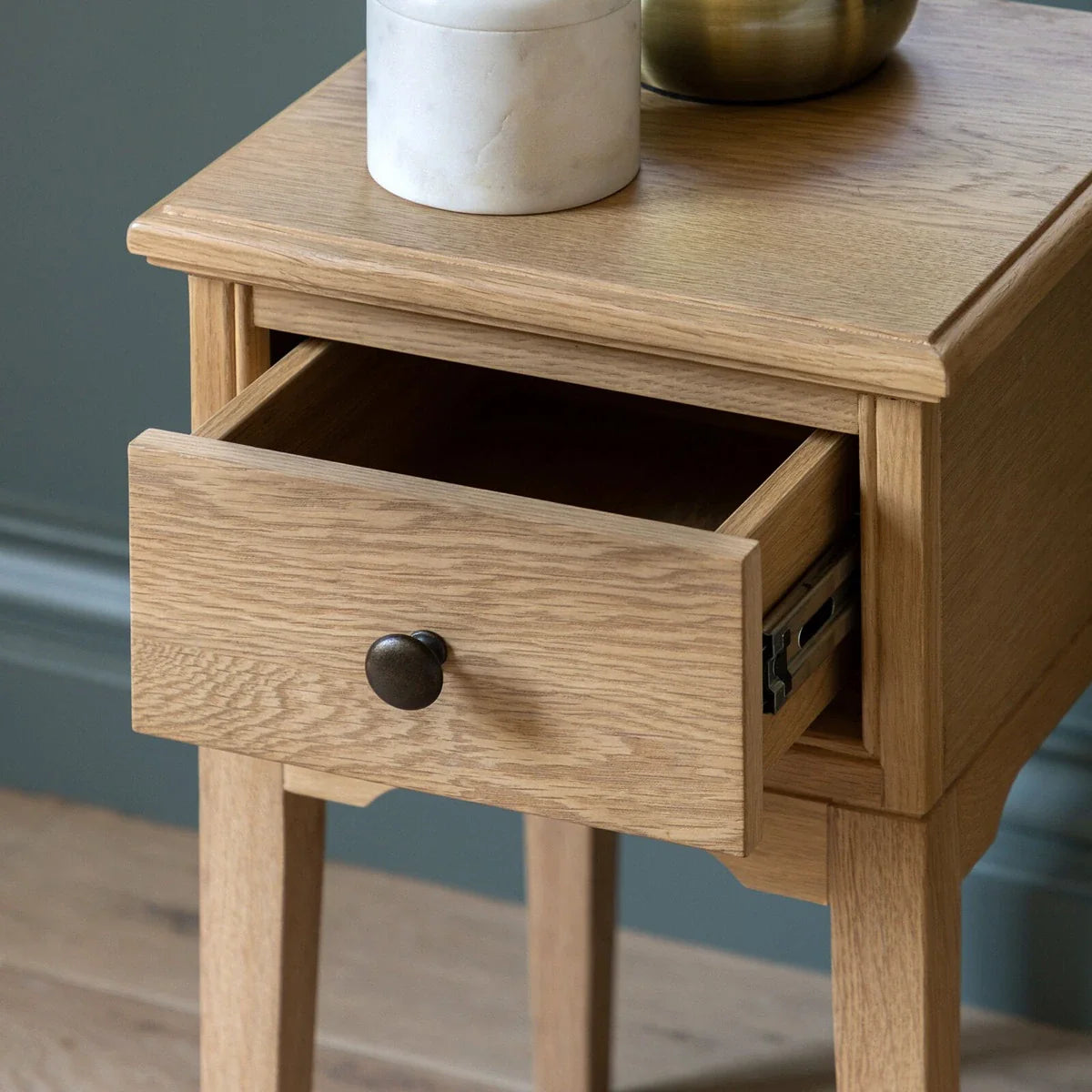 Malvern 1 Drawer Bedside Table - Natural
