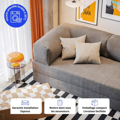 Nubo Compressed Gray Deep Tone Sofa - Same compact design, stylish appearance.