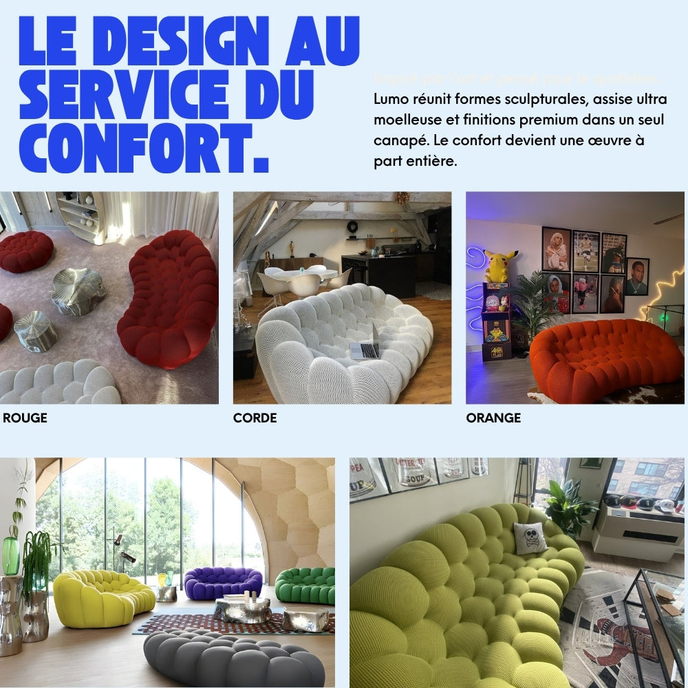 Compressed Bubble Sofa by Lumo: Braided Cord Design