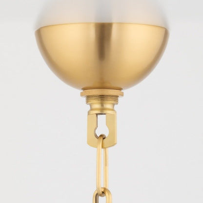 0 6 Light Chandelier - Aged Brass