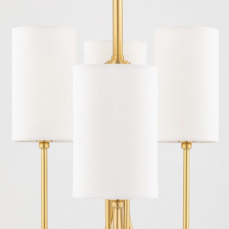 0 6 Light Chandelier - Aged Brass