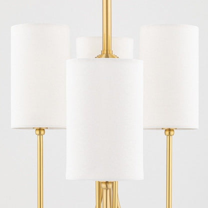 0 6 Light Chandelier - Aged Brass