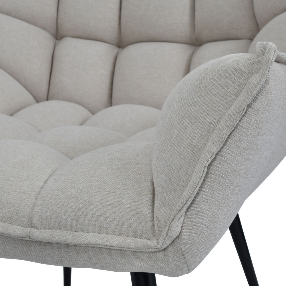 Chrishall Occasional Chair with Footstool - Oatmeal Fabric