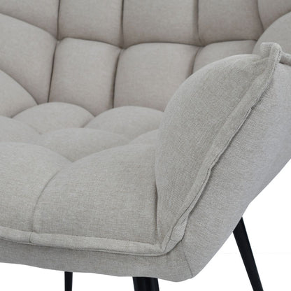 Chrishall Occasional Chair with Footstool - Oatmeal Fabric