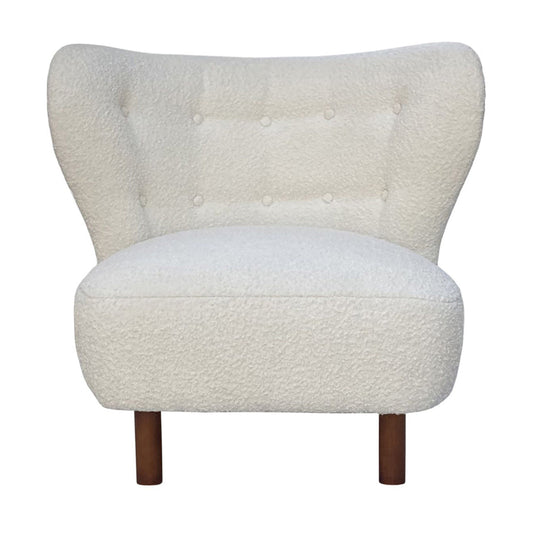 Lewis Wingback Occasional Chair - Cream Boucle