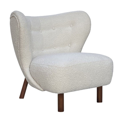 Lewis Wingback Occasional Chair - Cream Boucle