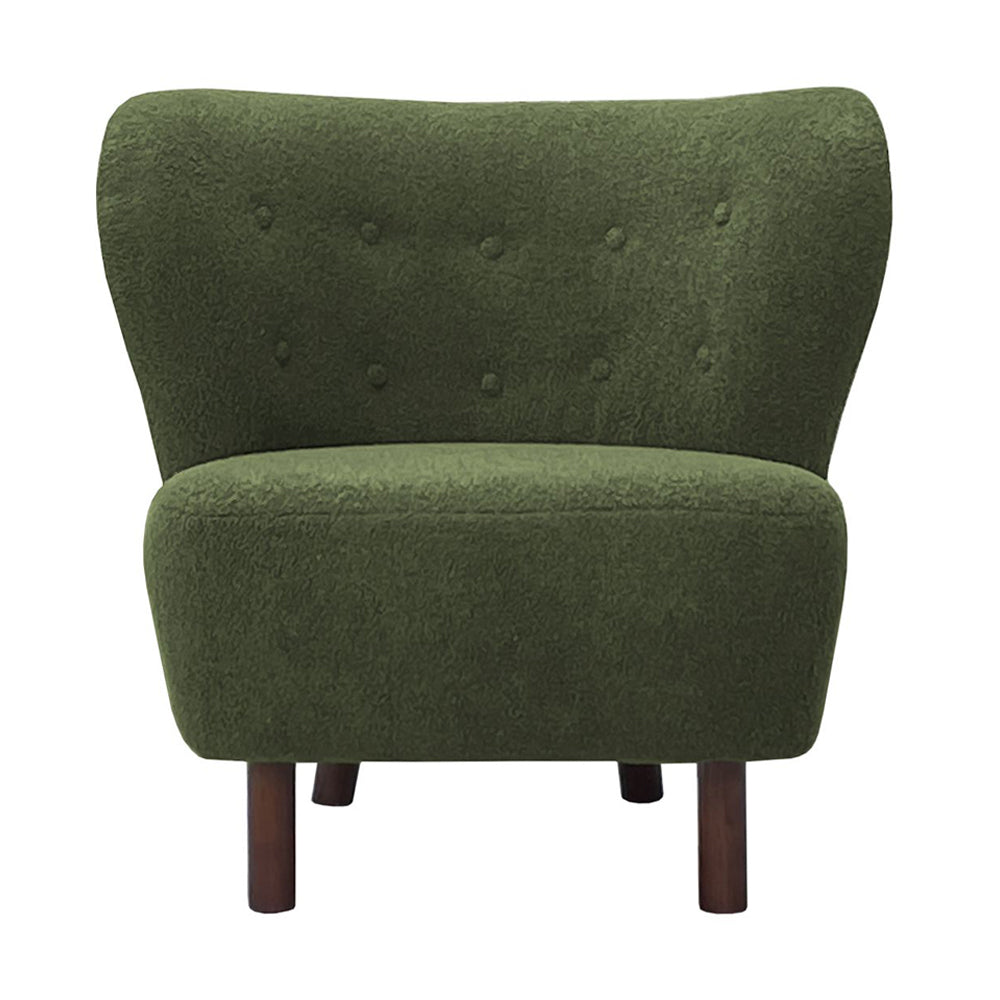 Lewis Wingback Occasional Chair - Hunter Green Boucle