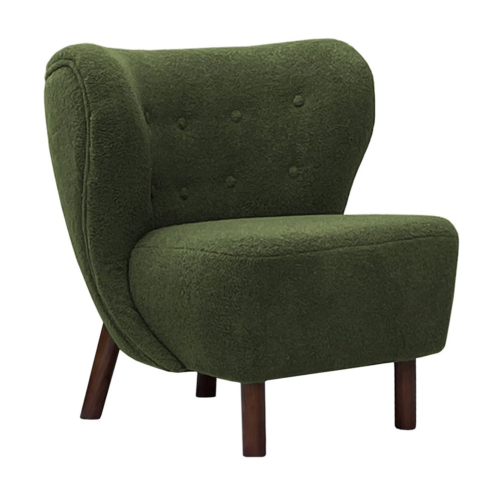 Lewis Wingback Occasional Chair - Hunter Green Boucle