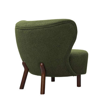 Lewis Wingback Occasional Chair - Hunter Green Boucle