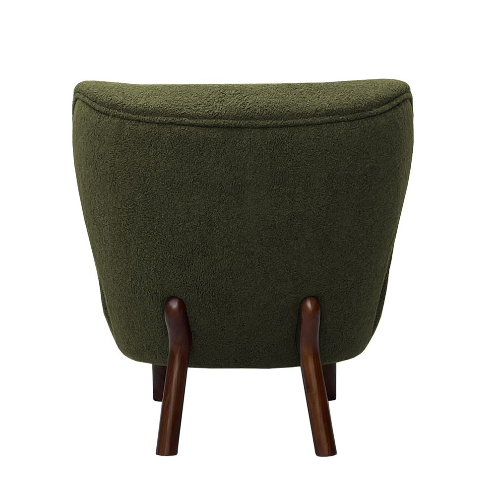 Lewis Wingback Occasional Chair - Hunter Green Boucle