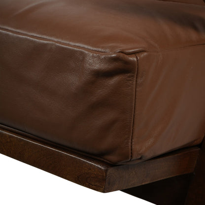 Atherton Wooden Upholstered Leather Armchair