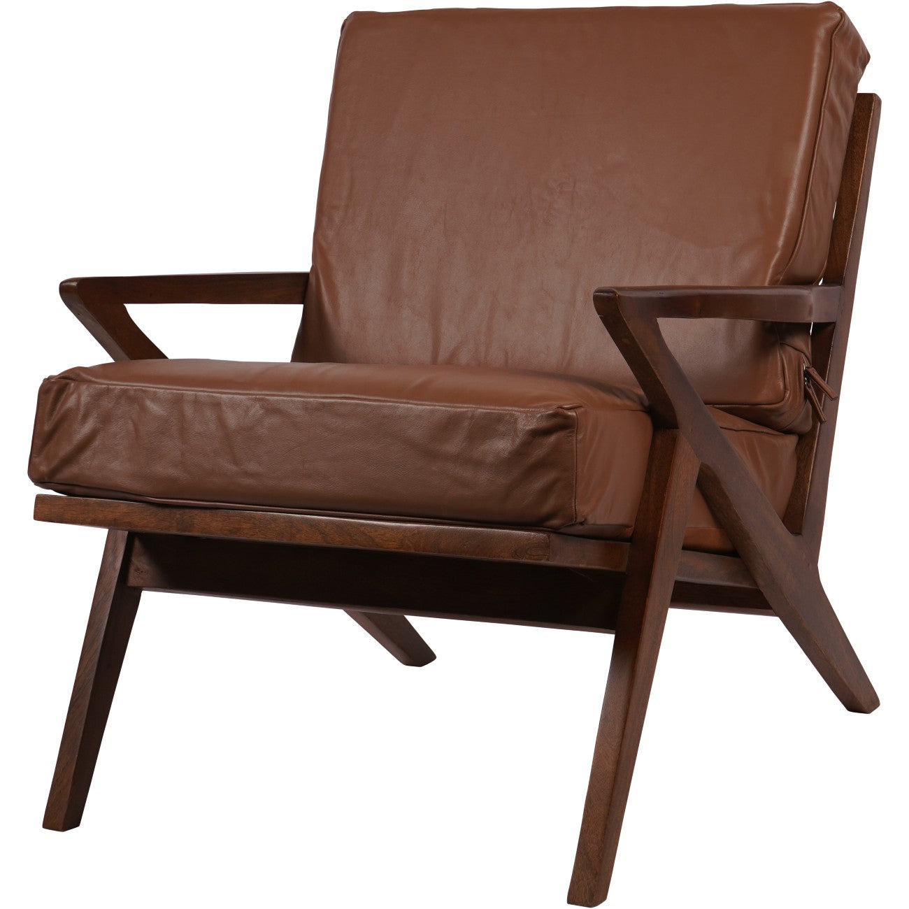 Atherton Wooden Upholstered Leather Armchair