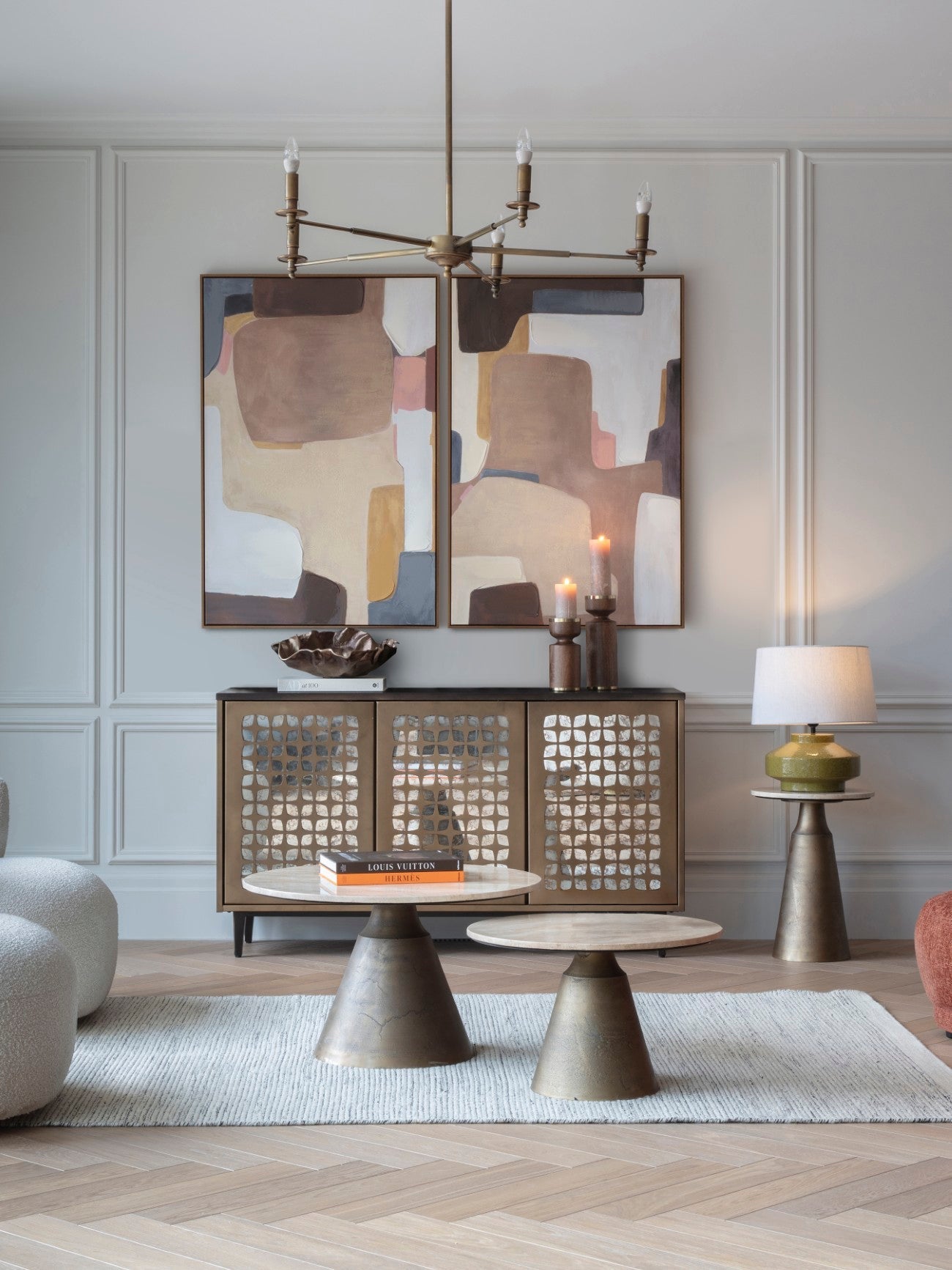 Blythe 5 Light Chandelier - Brass