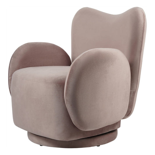 Bingham Upholstered Swivel Chair - Soft Velvet Dusky Pink