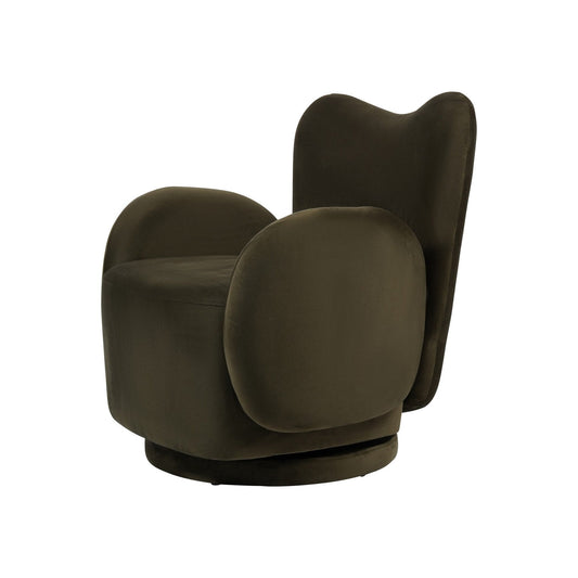Bingham Upholstered Swivel Chair - Velvet Green