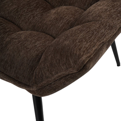 Chrishall Occasional Chair with Footstool - Brown Velour