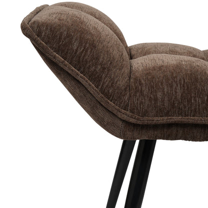 Chrishall Occasional Chair with Footstool - Brown Velour