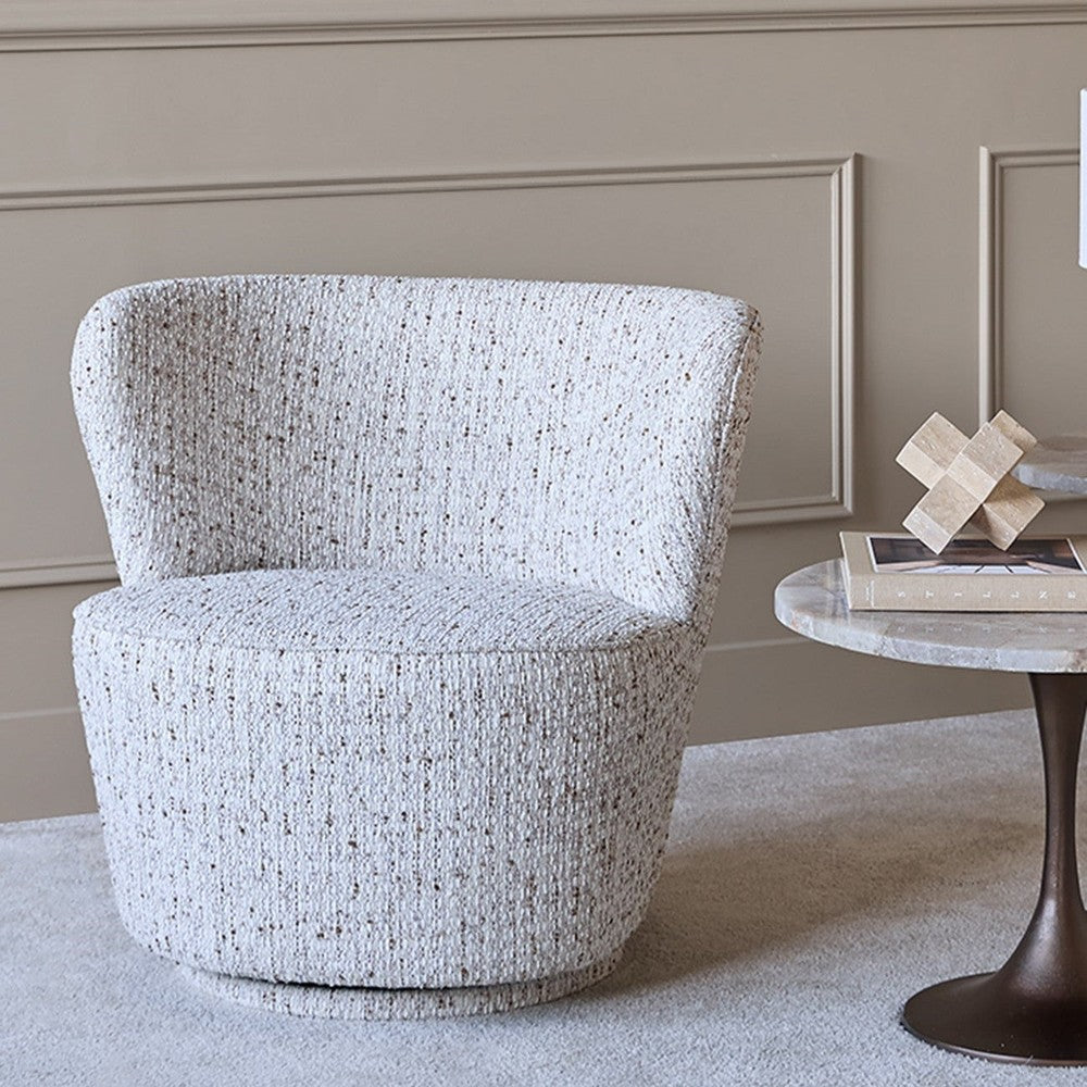 Roehampton Textured Slub Swivel Chair - Natural