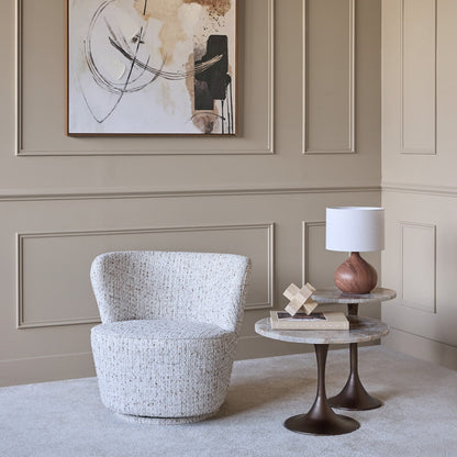 Roehampton Textured Slub Swivel Chair - Natural