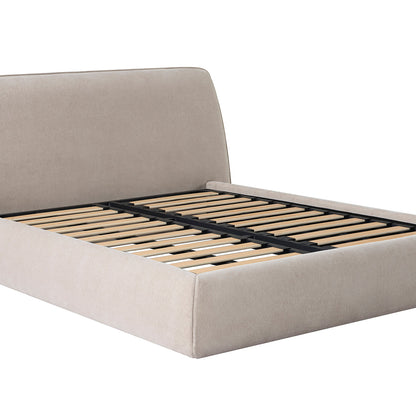 Darley Upholstered King Sized Bed Frame - Soft Beige