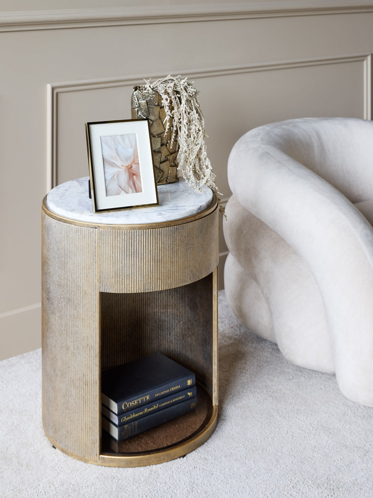 Belvedere Bedside Table - Aged Gold