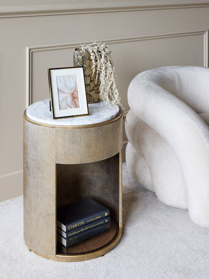 Belvedere Bedside Table - Aged Gold