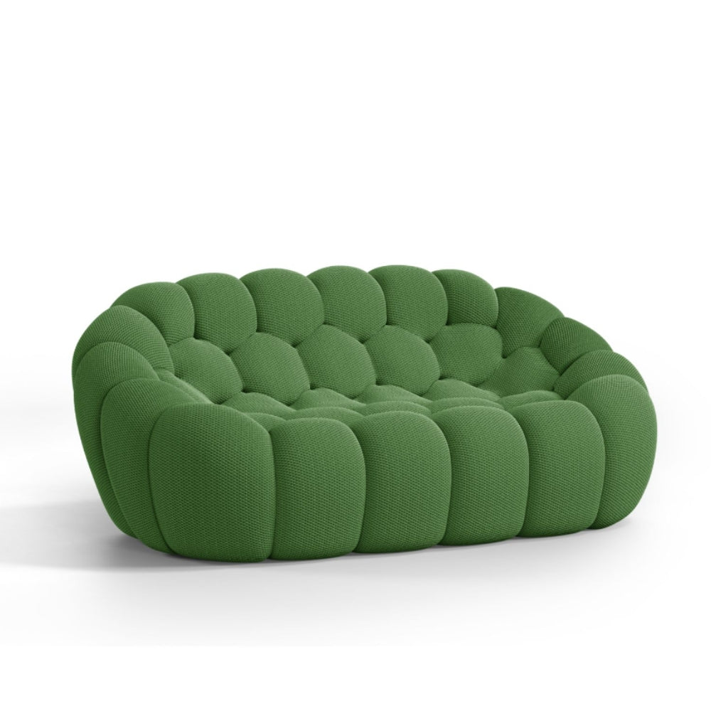 Lumo Classic: Compact, 2-Seat Bubble Sofa in Vertical Green