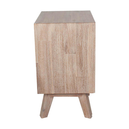 Melville Acacia Wood 3 Drawer Bedside Unit - Sand Wash
