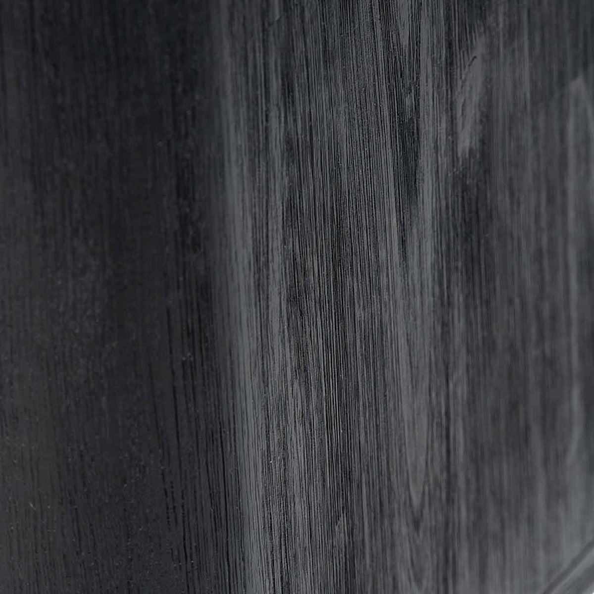 Fora Shelving Unit - Black Acacia Wood & Natural Rattan