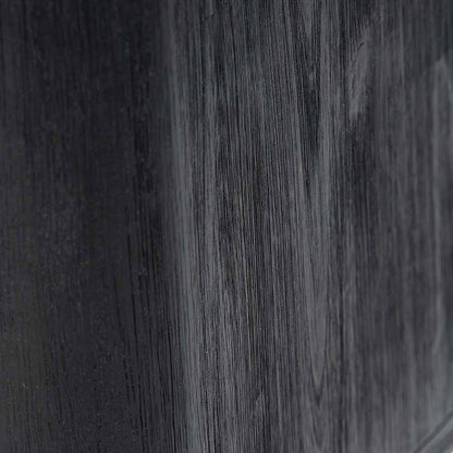 Fora Shelving Unit - Black Acacia Wood & Natural Rattan