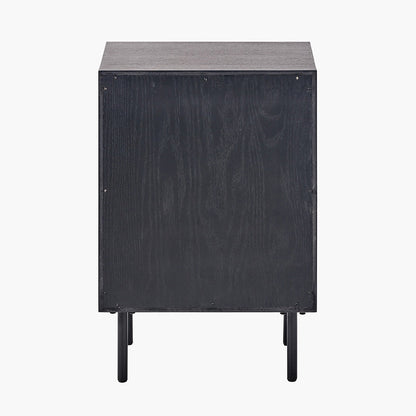 Haro Chest of Drawers - Black & Natural Chevron Oak & Pine Wood