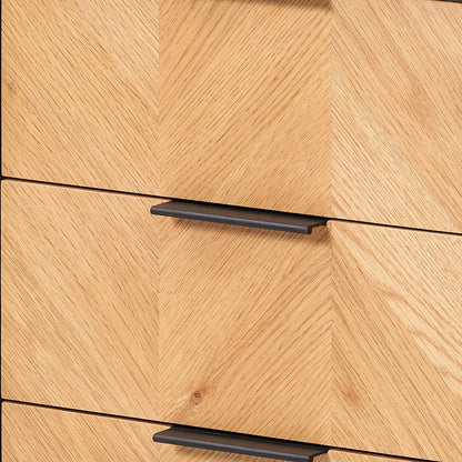 Haro Chest of Drawers - Black & Natural Chevron Oak & Pine Wood