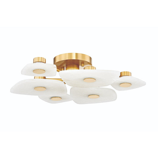 Holmdel 6 Light Semi Flush - Aged Brass
