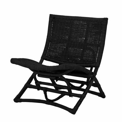 Baz Rattan Lounge Chair - Black