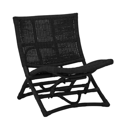 Baz Rattan Lounge Chair - Black
