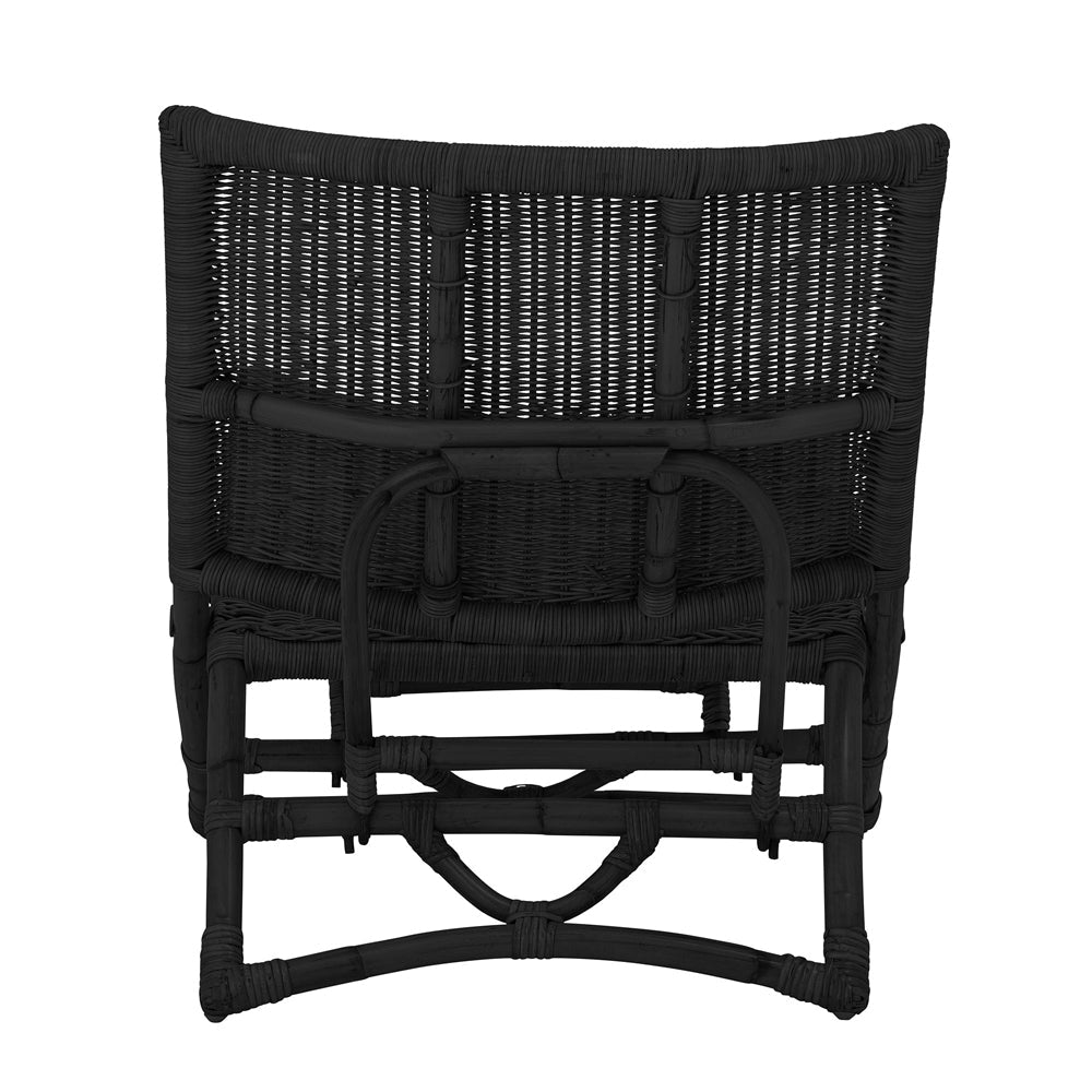 Baz Rattan Lounge Chair - Black