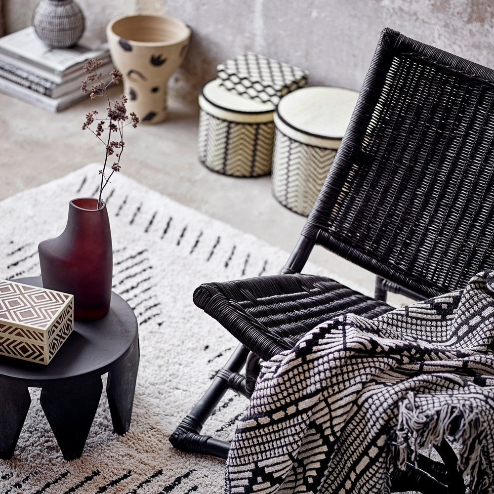 Baz Rattan Lounge Chair - Black